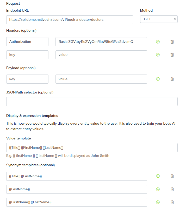 Setting the Dynamic Training options.